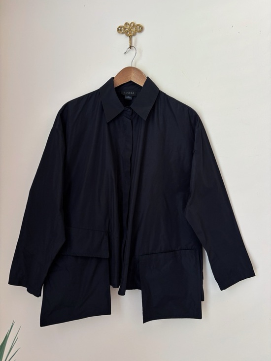Luukaa Tops - LUUKAA Vivienne Black Asymmetrical Button Front Shirt US 4 6 Lagenlook